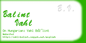 balint vahl business card